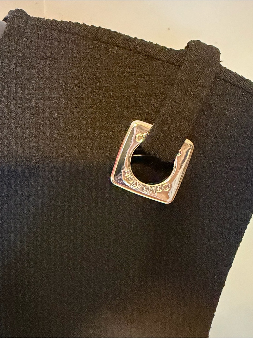 Calvin Klein Black Sleeveless Tank with Silver Buckle Details - Picture 3 of 6